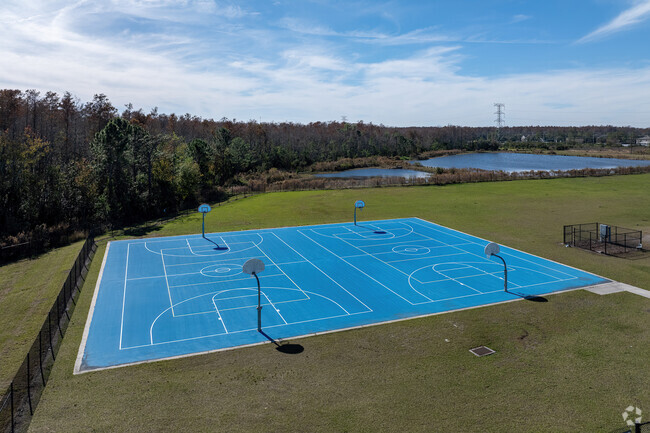 At Vista Pointe Elementary School, a beautiful basketball court provides fun for kids.