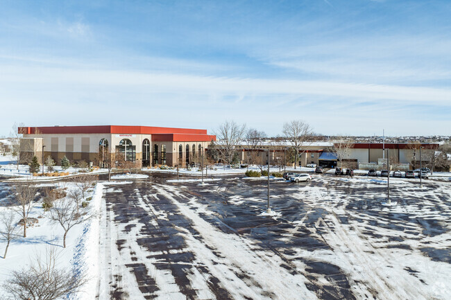 The parking area at Life Christian Academy in Westminster, Colorado.