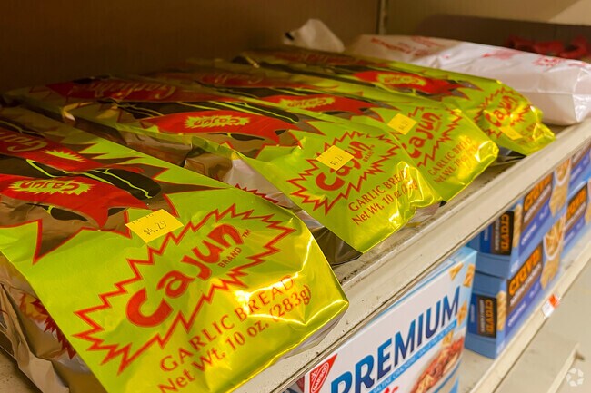 Cajun bread and spices are available at the local Corner Pantry Grocery & Restaurant.