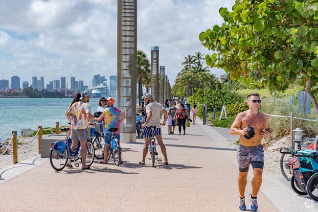 South Pointe Park is a popular place for South Pointe residents to run, bike, or walk.