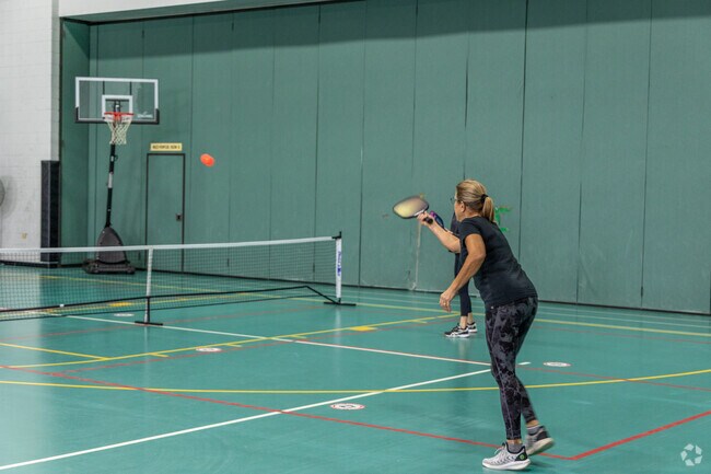 Woodstock Recreation offers pickleball courts indoors for a daily entrance fee.
