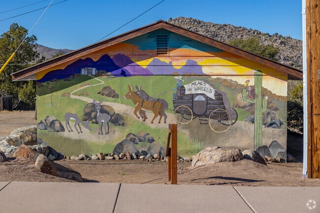This mural in Yarnell was designed and painted by locals, supporting Meals On Wheels.