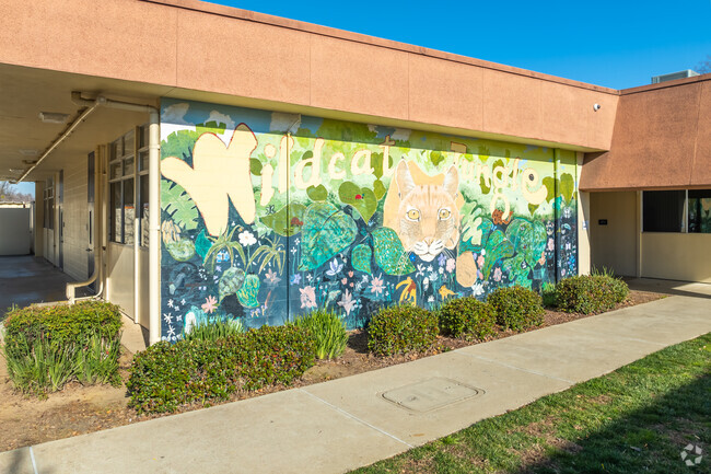 Colorful murals at Williamson Elementary School creates a vibrant atmosphere for students.