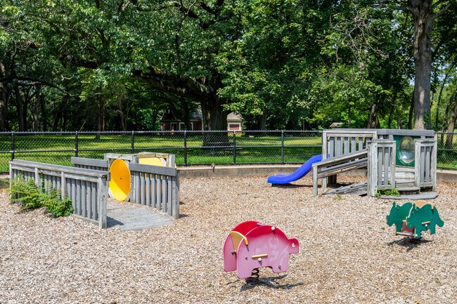 Kids flock to the playground at Edgewood Park after school.