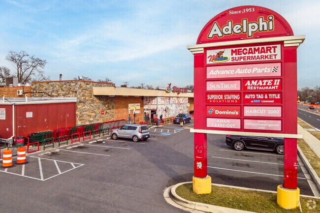 The Adelphi Plaza is a popular spot for essentials and quick bites to eat.