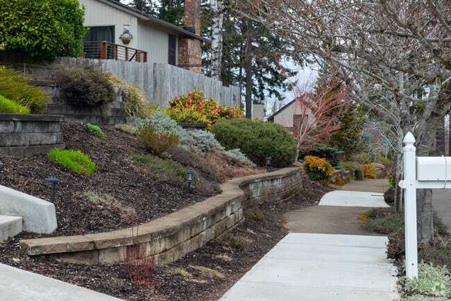 Colorful and creative landscaping lines the streets of Rosemont Summit.