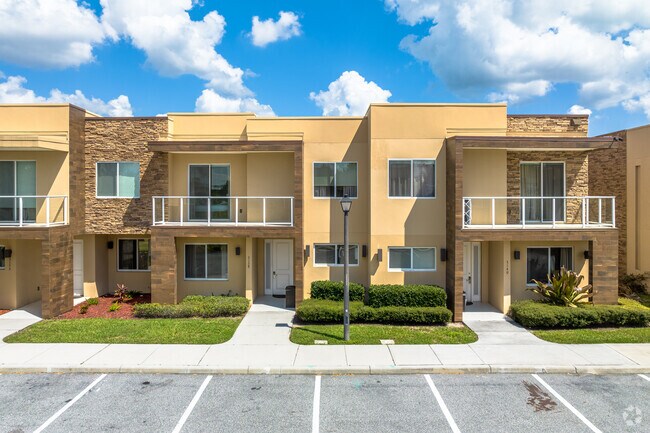 Contemporary townhouses are available in Magic Village.