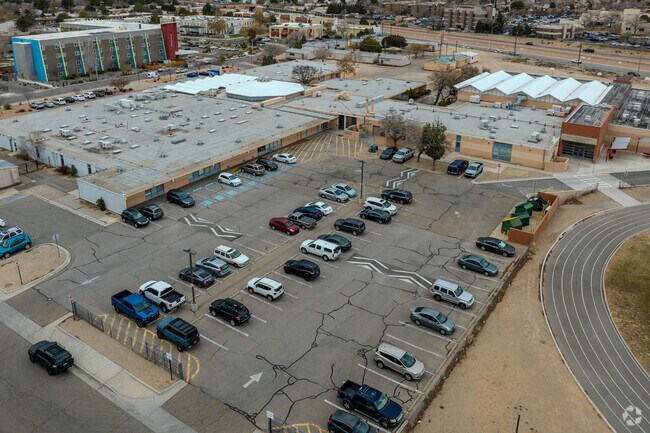 An aerial view of Hayes Middle School.