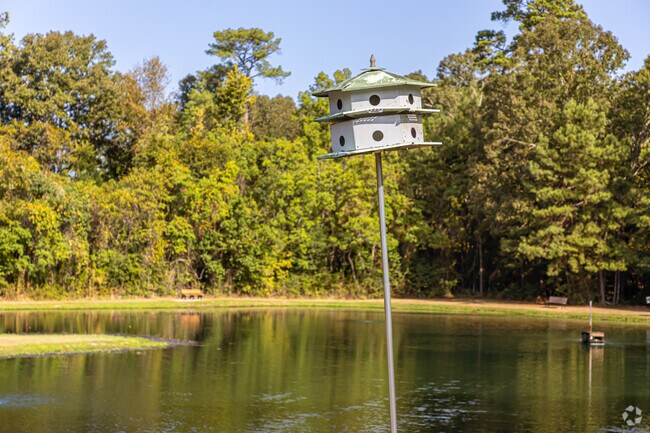 Purple martins nest in birdhouses across Merrydale yards.