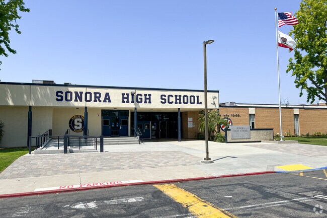 Sonora High School flags wave high in La Habra.