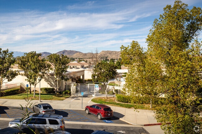 Blue skies are seen over Ridge Crest Elementary School in Moreno Valley.