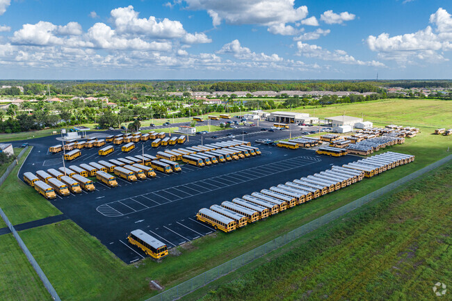 Buckingham Exceptional Student Center has a large hub for district school buses.