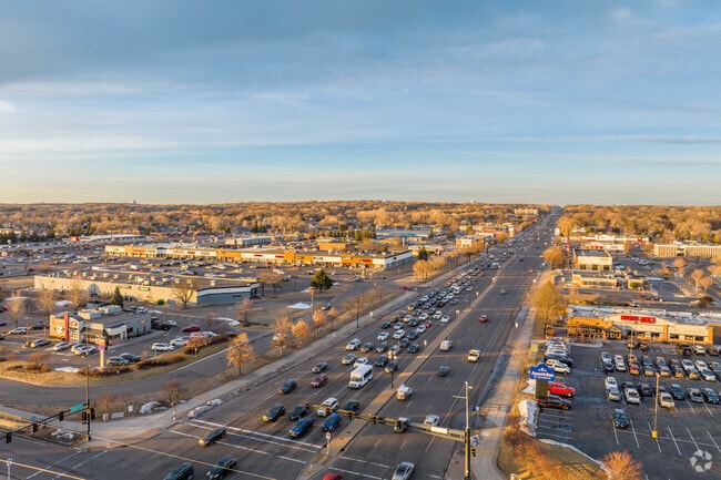 The intersection of Highway 42 and Cedar Avenue serves as the primary shopping destination in Apple Valley.