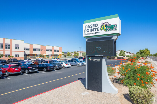 Monument sign at Paseo Pointe School in Laveen.