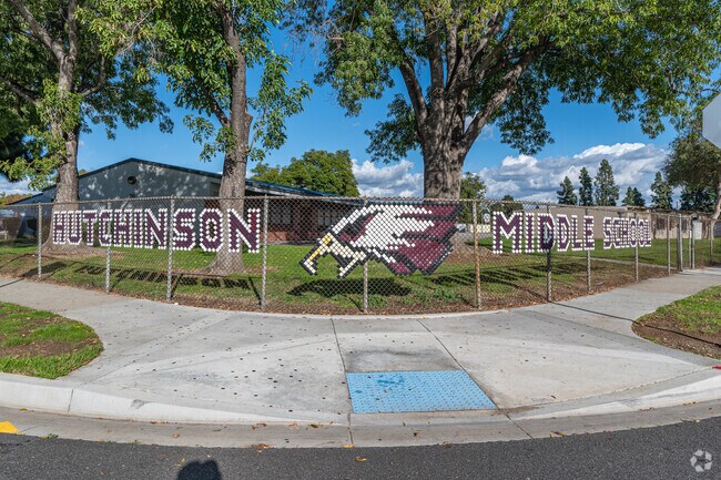 The hand created sign made by students at Arlie F. Hutchinson Middle School in La Mirada