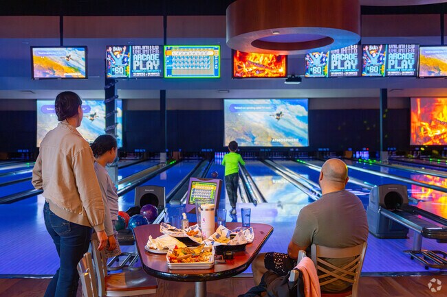 Families love the cosmic bowling at Big Al’s in River Terrace.