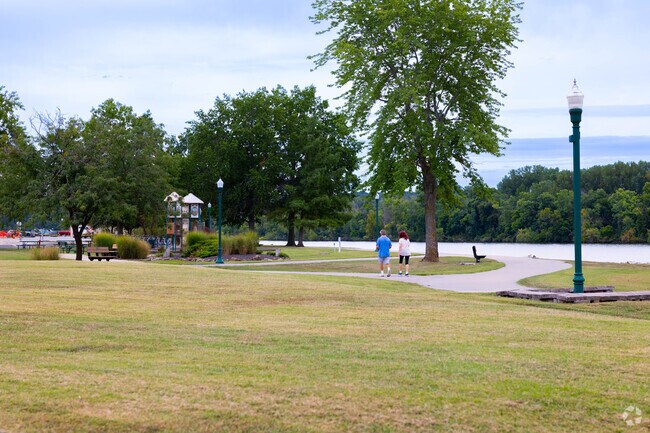 Boardwalk at Drake Harbor Park links trails and recreation areas.