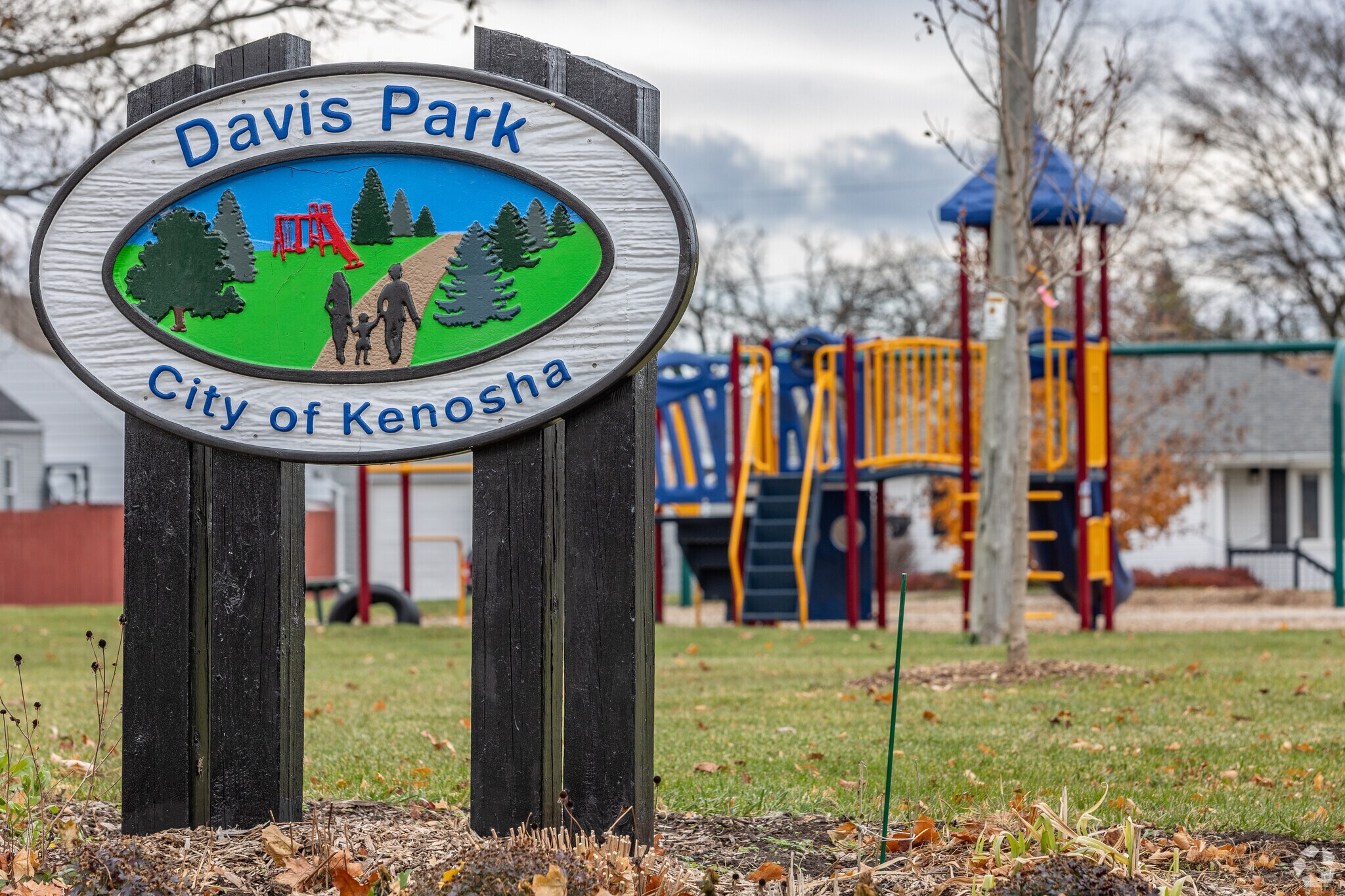 Davis Park is popular among children.