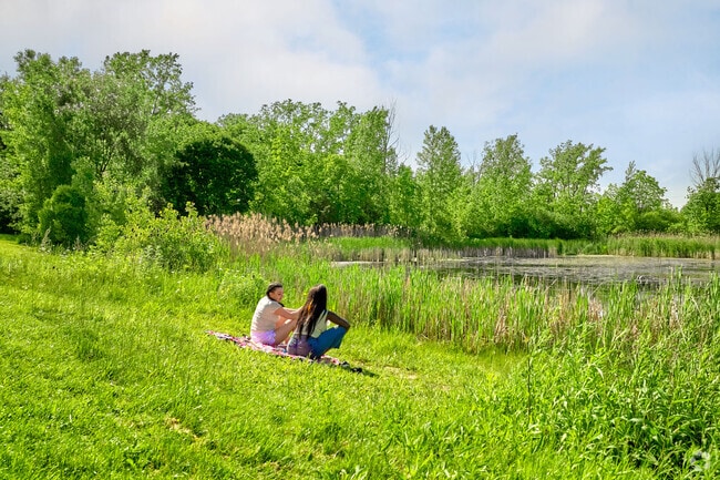 Lions Park in Gates, NY features a variety of sports amenities with three lighted tennis courts, a lighted basketball court, sand volleyball court,  and an ADA-accessible fishing pier.