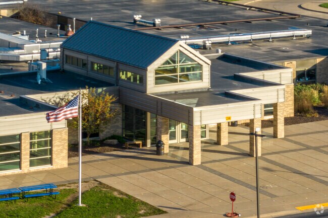 The entrance of the Bettendorf Middle School in Edgewood District.