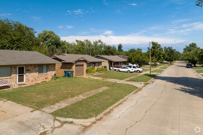 Rows of ranch dwellings line the streets of Meadow Lakes Park in Edmond.