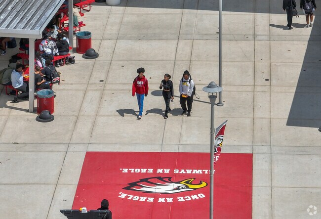 Edgwater High students during a class break in Princeton/Silver Star.
