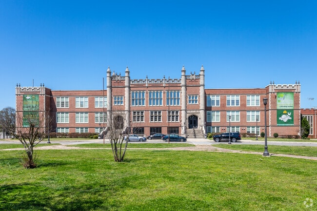 Woodlawn High School serves local teens in a historic brick building.