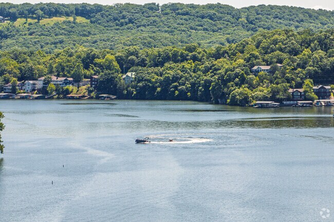 Boaters enjoy the more than 54,000 acres of water on Lake of the Ozarks in Roach.
