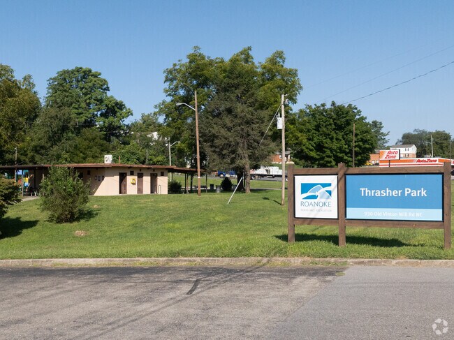 Thrasher Park in Eastgate is a cozy community space with a playground.
