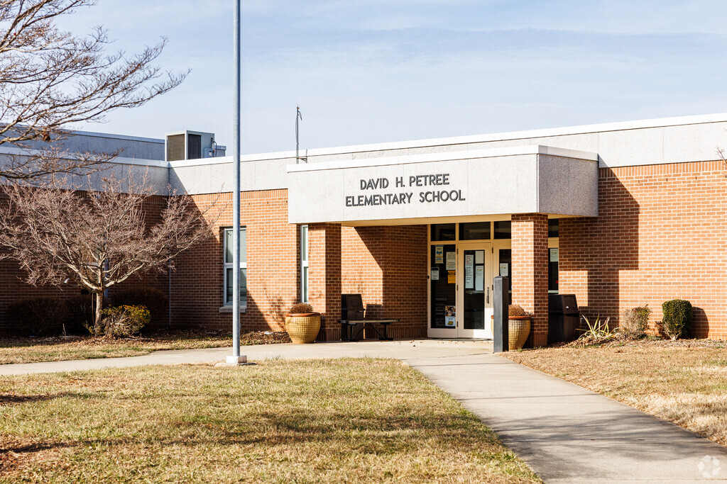 Petree Elementary welcomes visitors with a warm and inviting entrance.