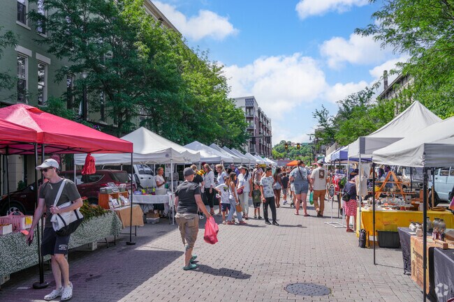 Enjoy the farmers market on Main Street in Lafayette.