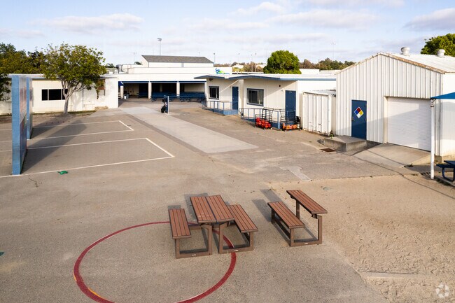 The Benches and common area at Lake Elementary School in Vista.