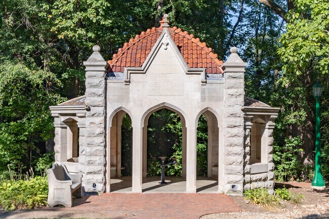 The Rose Well House was built over a cistern on the IU campus in 1908.