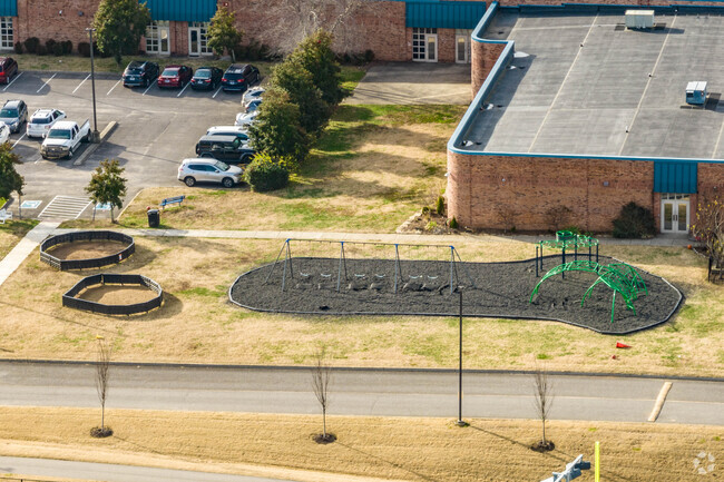 Poplar Grove K-4 playground has an awesome jungle gym.