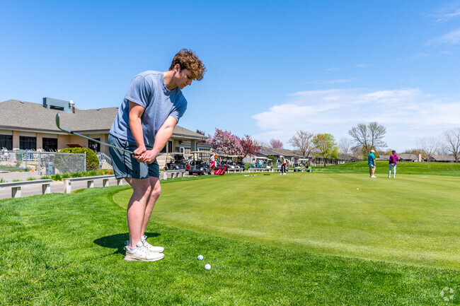 Practice your golf shot at The Bluffs Golf Course in Vermillion.