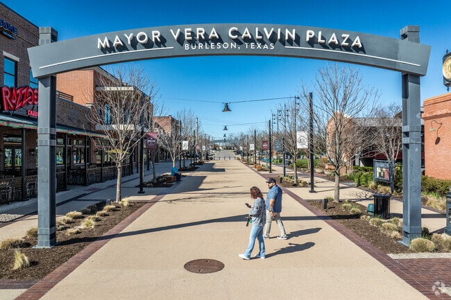The Mayor Vera Calvin Plaza serves as the hub for social life in Downtown Burleson.