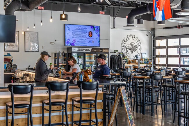 Residents can order adult drinks at the Thirsty Buffalo Company at the Hub at Bexley.