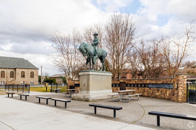 Til Taylor Park in Pendleton features picnic tables and a splash pad during the summer.