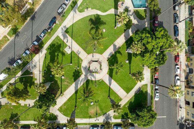 A look down at Alvarado Park in the Pico Union district of Los Angeles, Ca.
