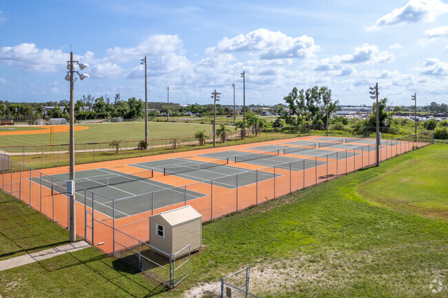Dunbar High School in Fort Myers has several tennis courts for their tennis program.