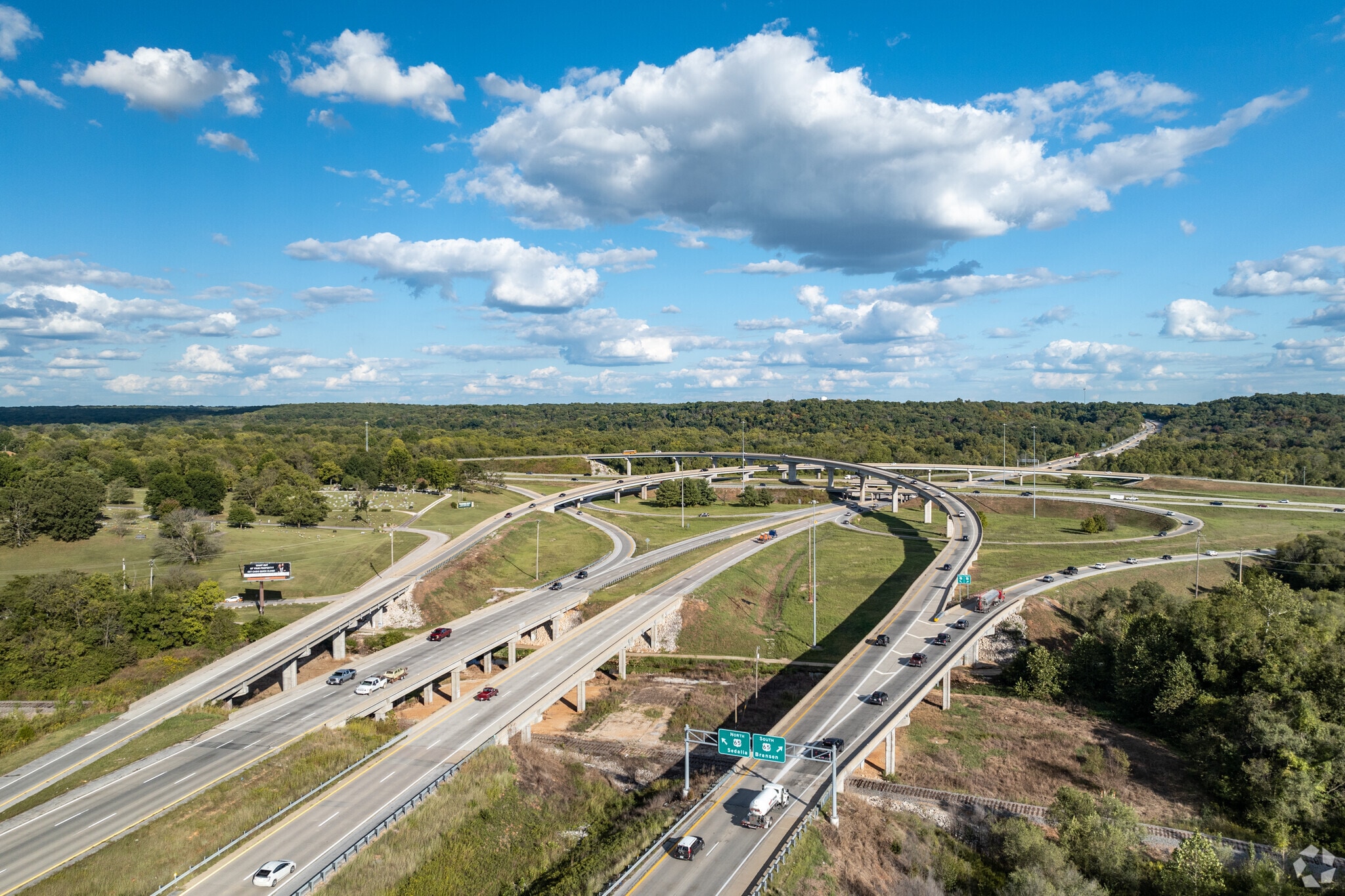 US Highways 60 and 65 interchange just outside the Primrose neighborhood.