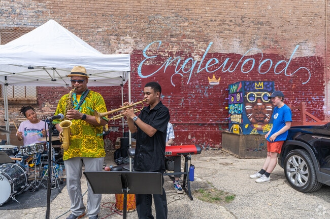 The music is great at the Englewood Village Market in Englewood.