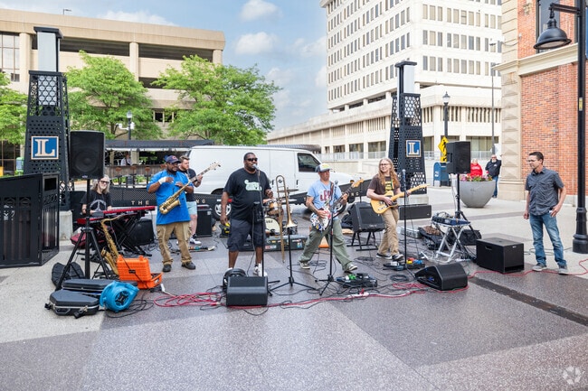 Residents of Interurban Acres can take a short drive to The Landing in downtown Fort Wayne for live music in the warmer months.
