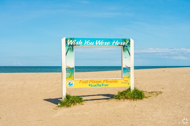 Get a photo opportunity in Jetty Park with this Fort Pierce sign in South Beach.