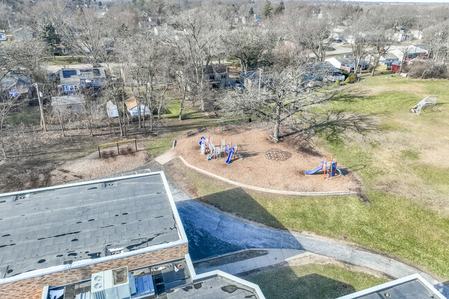 Lake in the Hills Elementary School has a small playground for students around back.