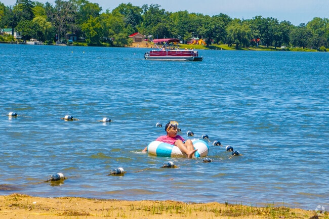 Enjoy a day out in the water at the swimming area of Lakefront Park.