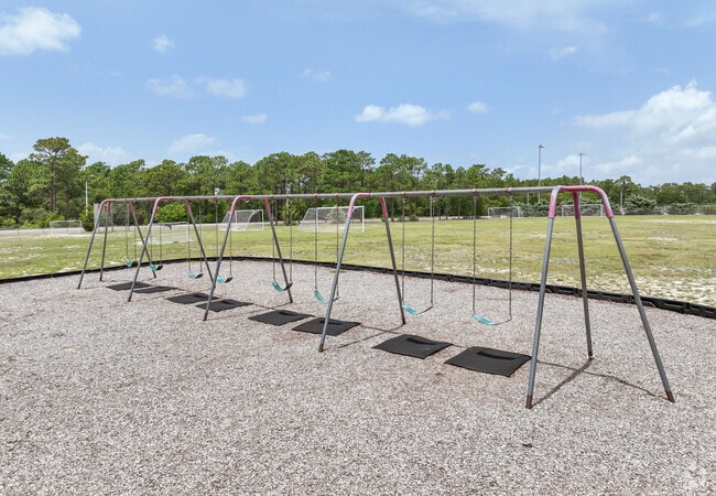 A classic swing set at Edwin A Anderson Elementary School.