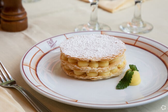 Enjoy a homemade “millefoglie” with pastry creme at Cipriani Downtown NYC, in SoHo.