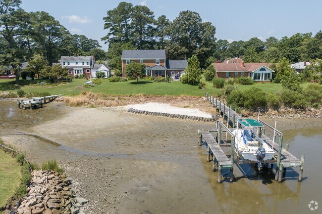Private dock house many boats in the Park Manor neighborhood of Portsmouth, Virginia.