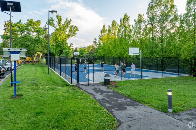 Stop by the basketball court in Whitecliff Park for a pickup game with your friends.